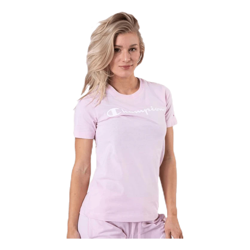 Champion Crewneck T-Shirt Pink 5 Champion Crewneck T-Shirt Pink - Image 3