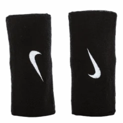 Swoosh Doublewide Wristbands White/Black