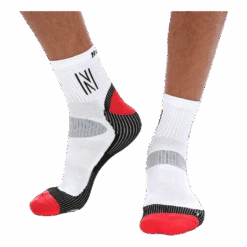 Abrahams Mid-cutt Running Sock White/Black