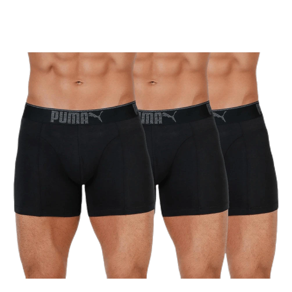 Puma Lifestyle Sueded Cotton Boxer 3p Black 3 Puma Lifestyle Sueded Cotton Boxer 3p Black