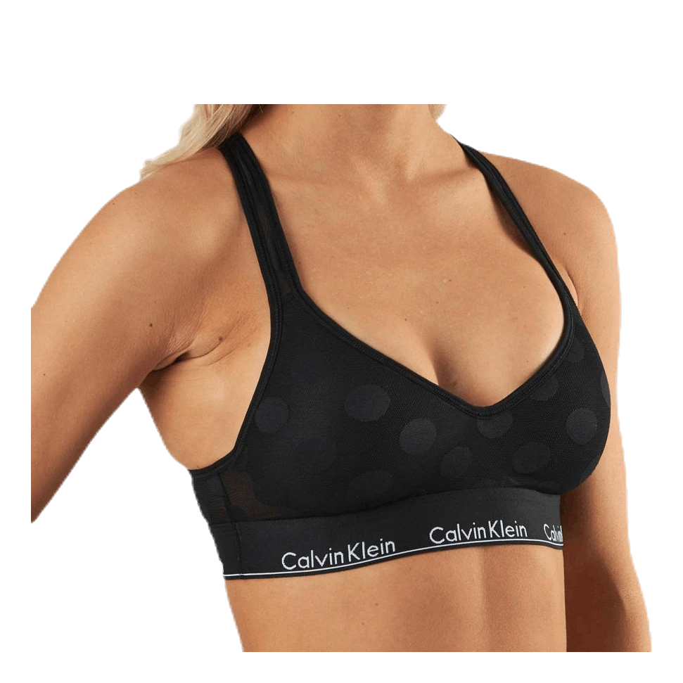 Calvin Klein Modern Cotton Dot Light Lined Bralette Black 5 Calvin Klein Modern Cotton Dot Light Lined Bralette Black - Image 3