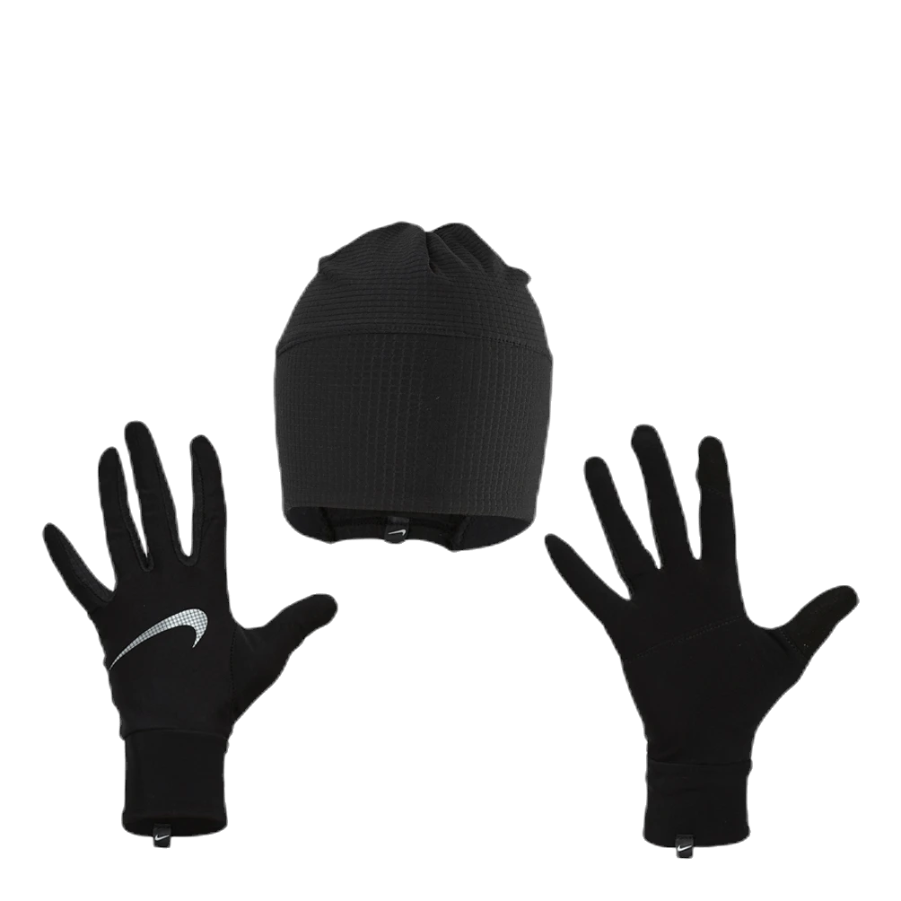 Essential Running Hat And Glove Set Black 3 Essential Running Hat And Glove Set Black