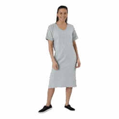 Pieces Neora Ss Fold Up Dress Grey