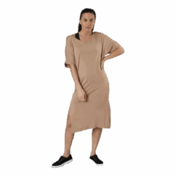 Pieces Neora Ss Fold Up Dress Beige