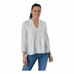 ONLY Bloom 3/4 Top Wvn White