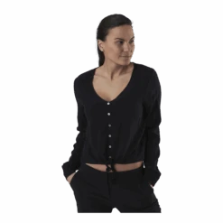 ONLY Nina Life L/S Tie Shirt Wvn Black