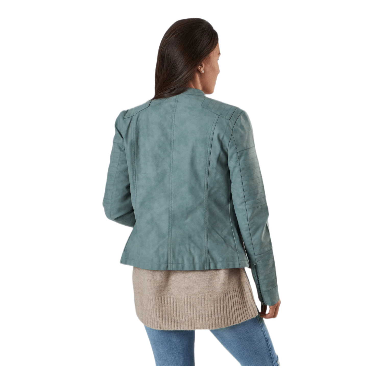 ONLY Ava Faux Leather Biker Otw Green 5 ONLY Ava Faux Leather Biker Otw Green - Image 3