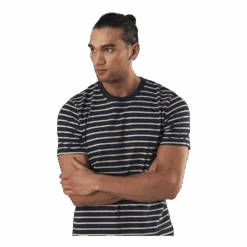 Jack & Jones Striped Tee Ss Crew Neck Blue