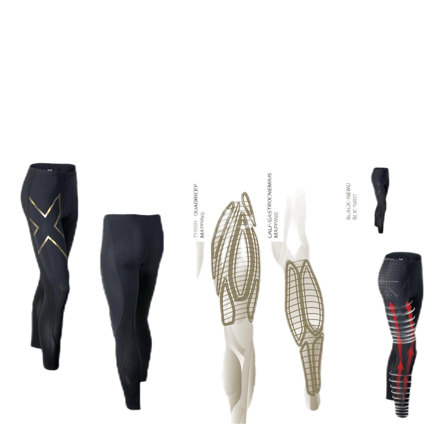 2XU Elite MCS Compression Tights Black/Gold 5 2XU Elite MCS Compression Tights Black/Gold - Image 3