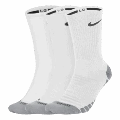 Nike Everyday Max Cushioned Training Crew Socks (3 Pairs) WHITE/WOLF GREY/BLACK